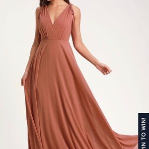 Rusty Rose Backless Maxi Dress